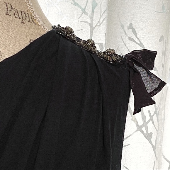 3.1 Phillip Lim black asymmetrical jewel gathered t-shirt sleeveless tank dress - Picture 6 of 10